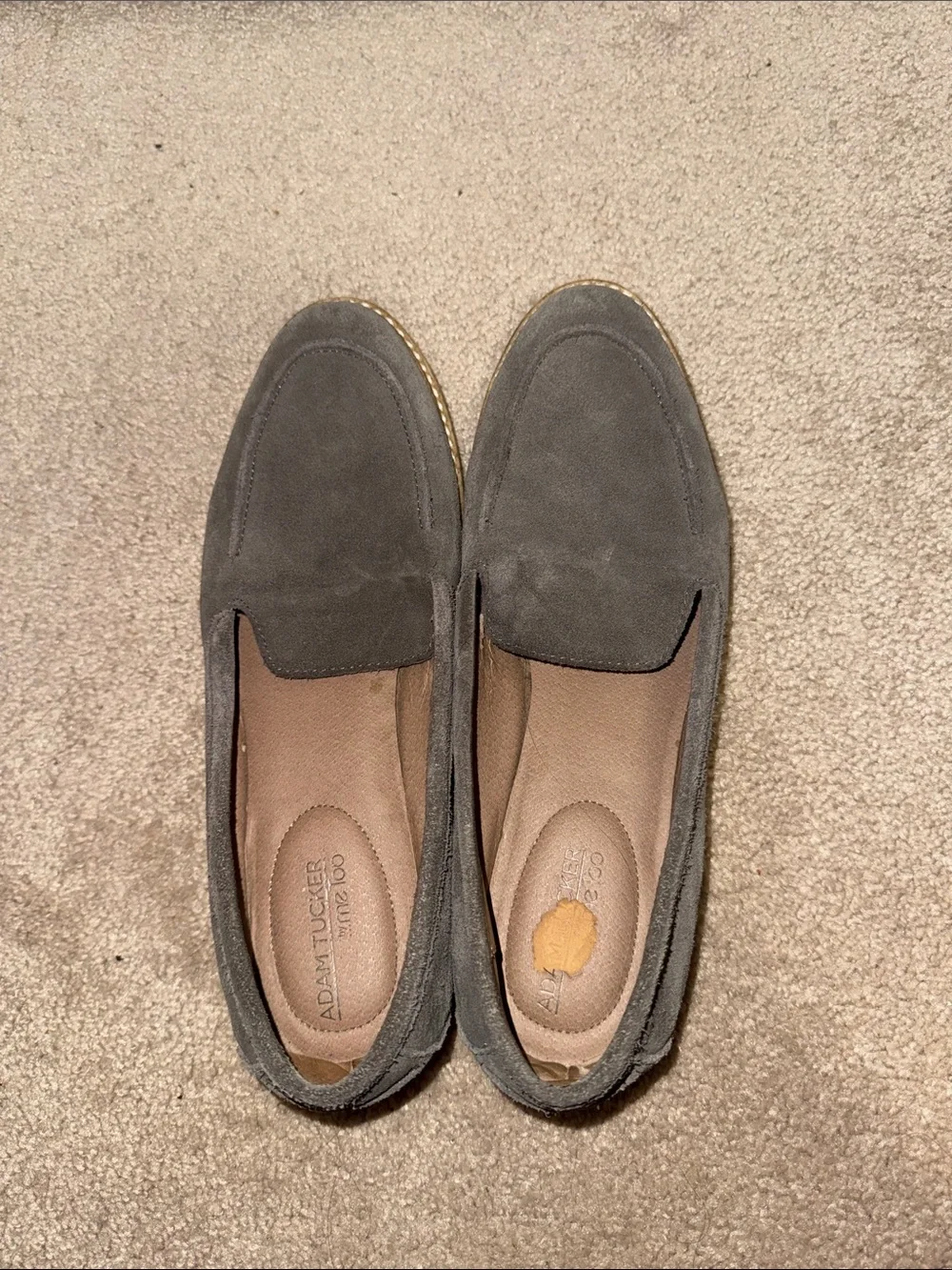 Adam Tucker Gray Suede Slip-On Loafers